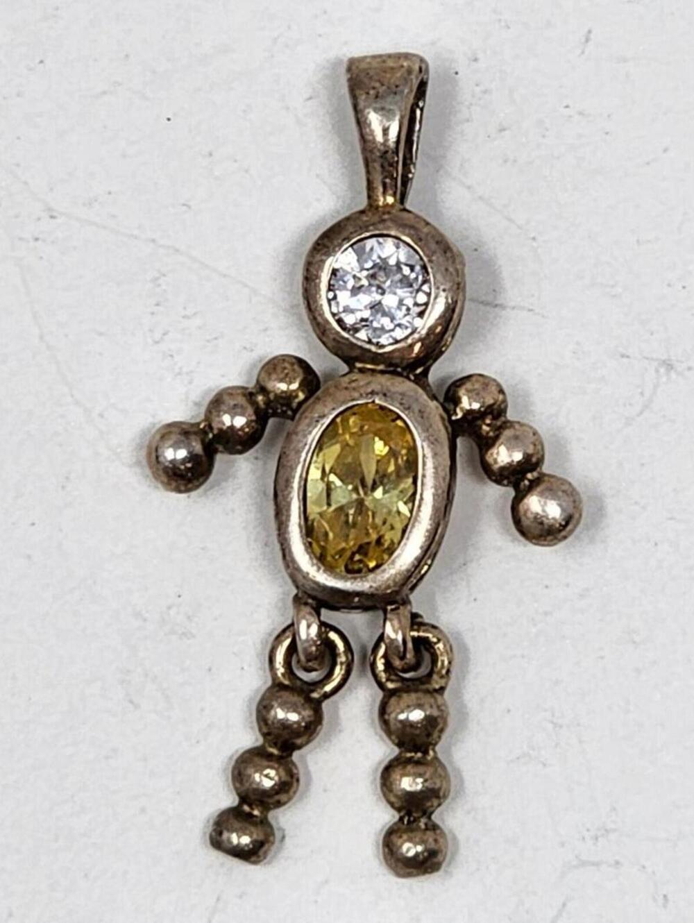 Vintage Sterling Silver Peridot August Birthstone Pendant